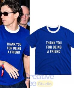 Tom Holland Blue Shirt Thank You For Being A Friend 2026
