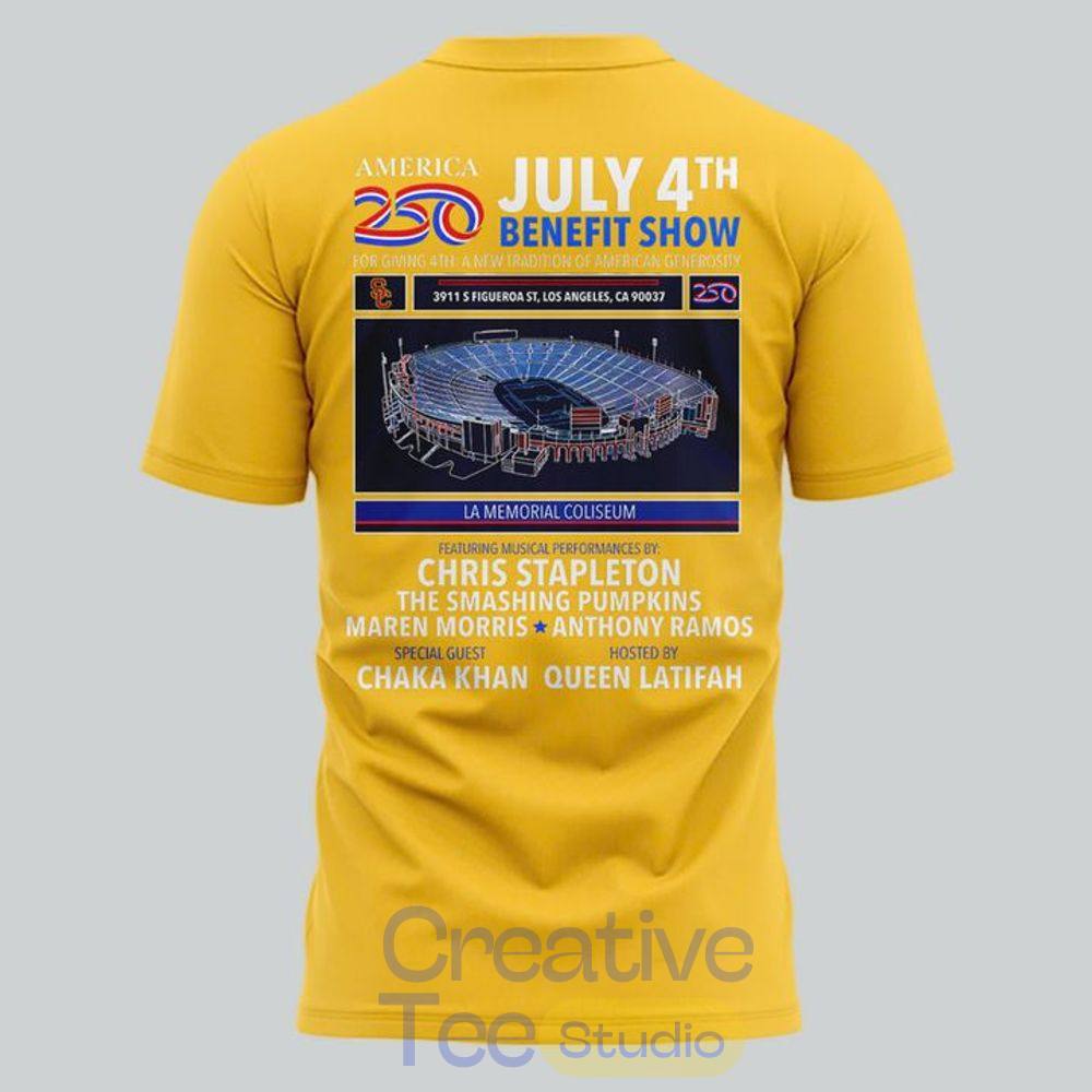 Trojans x America250 July 4th Benefit Show 2026 Yellow T-Shirt Trojans x America250 July 4th Benefit Show 2026 Yellow T-Shirt