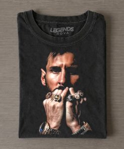 Vintage Lionel Messi Shirt – Vintage Design Argentina Football Champion Rings T-Shirt