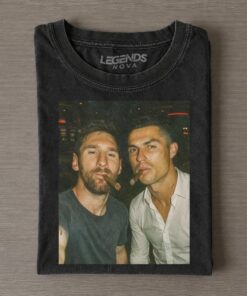 Vintage Messi & Ronaldo Cigar Selfie Two GOATs T-Shirt
