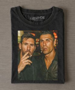 Vintage Messi & Ronaldo Cigar Selfie Two GOATs T-Shirt