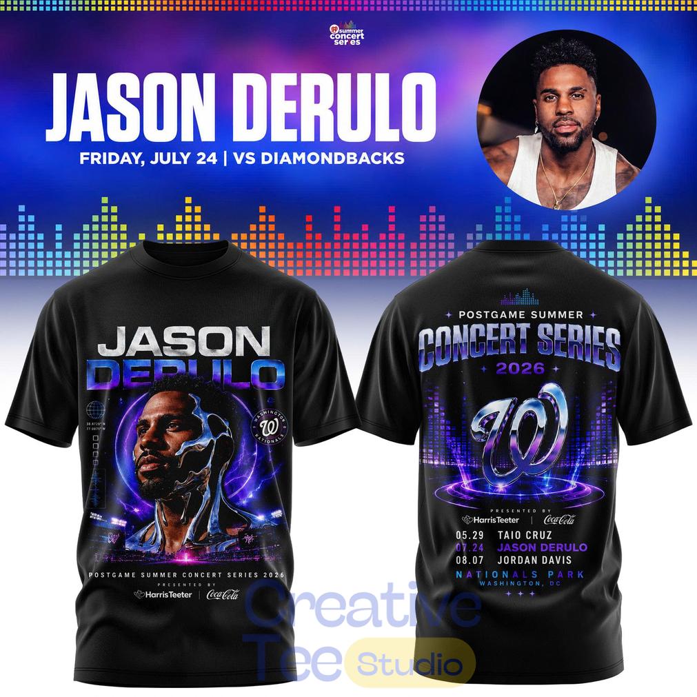 Washington Nationals x Jason Derulo Postgame Summer Concert Series T-Shirt Washington Nationals x Jason Derulo Postgame Summer Concert Series T-Shirt