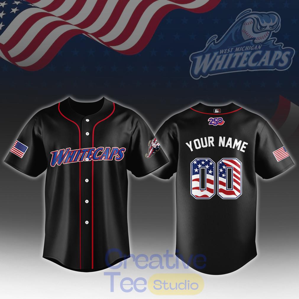 West Michigan Whitecaps 250th Anniversary 4th of July Jersey West Michigan Whitecaps 250th Anniversary 4th of July Jersey