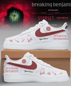 Breaking Benjamin American Tour 2026 Classic Air Force 1 Shoes Custom – White