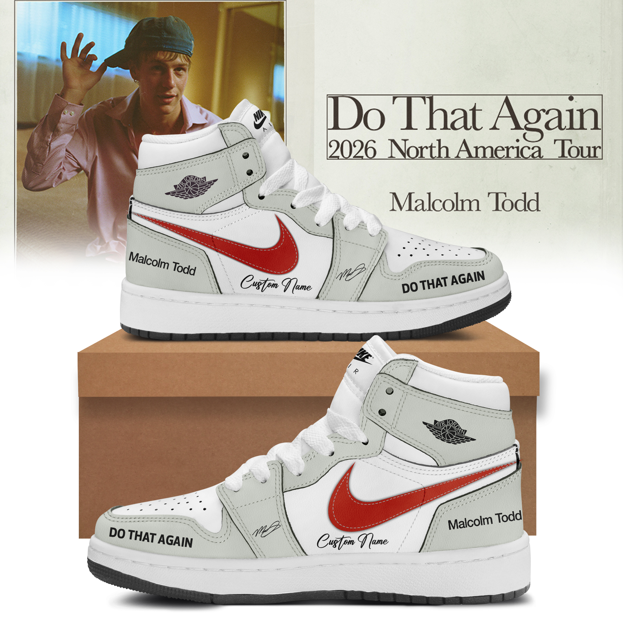 Malcolm Todd Do That Again Tour 2026 Custom AJ1 Shoes v7 Malcolm Todd Do That Again Tour 2026 Custom AJ1 Shoes v7