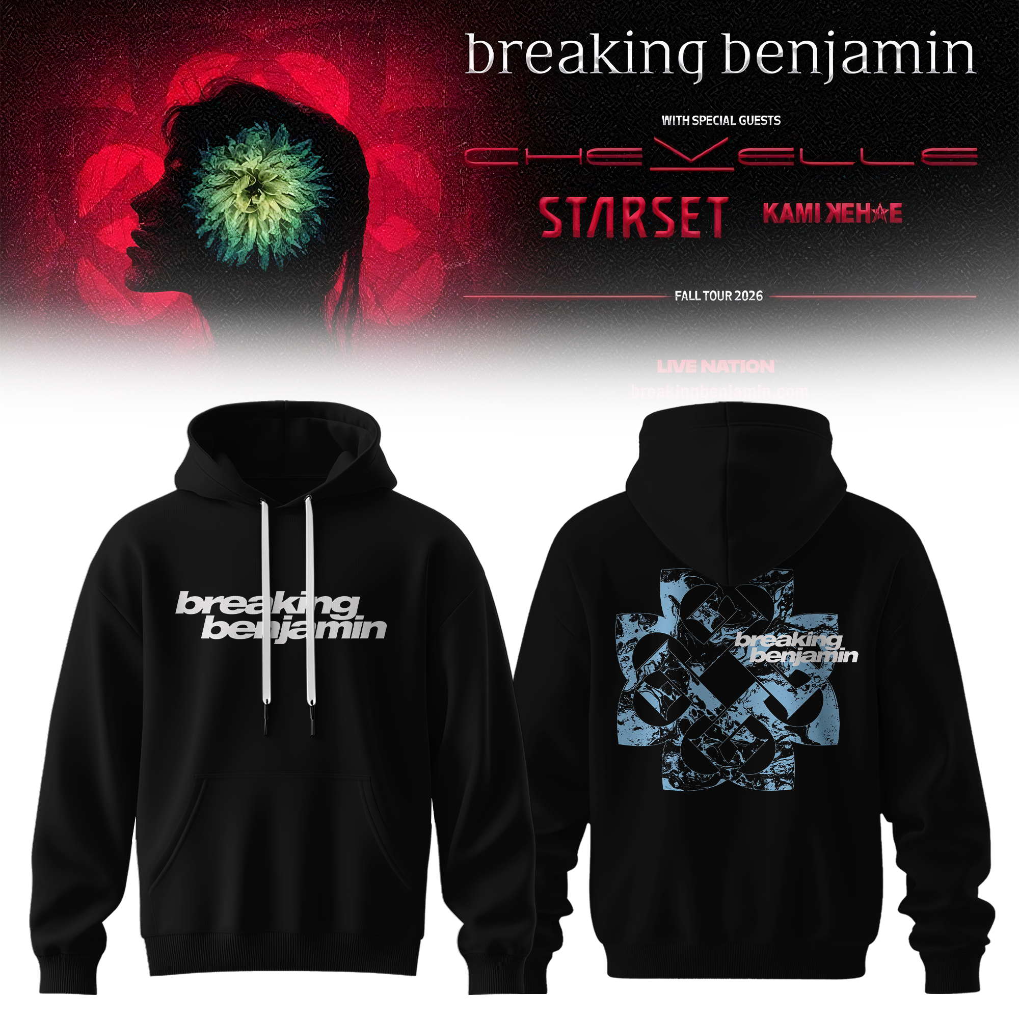 Breaking Benjamin American Tour 2026 Premium 3D Hoodie Breaking Benjamin American Tour 2026 Premium 3D Hoodie