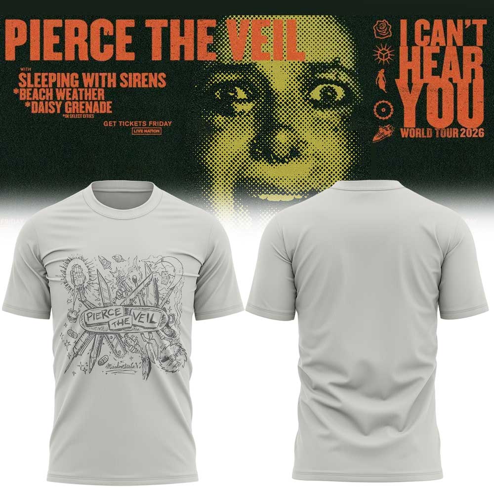 Pierce the Veil I Can’t Hear You World Tour 2026 Limited Edition Shirt V8 Pierce the Veil I Can’t Hear You World Tour 2026 Limited Edition Shirt V8