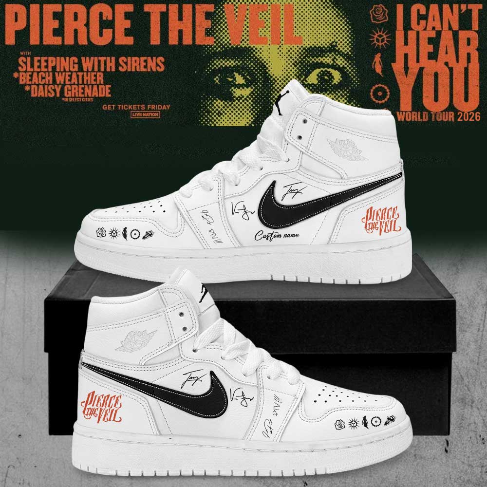 Pierce the Veil I Can’t Hear You World Tour 2026 Signature Custom AJ1 Shoes V8 Pierce the Veil I Can’t Hear You World Tour 2026 Signature Custom AJ1 Shoes V8