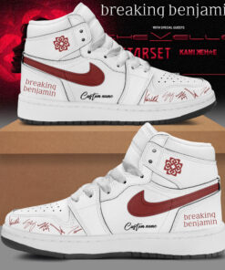 Breaking Benjamin American Tour 2026 Classic Air Jordan 1 Shoes Custom – White
