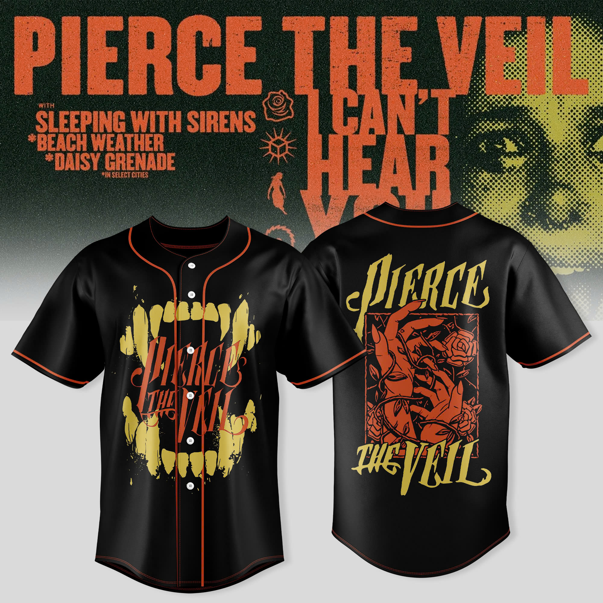 Pierce the Veil – I Can’t Hear You World Tour Australia 2026 Limited Baseball Jersey Pierce the Veil – I Can’t Hear You World Tour Australia 2026 Limited Baseball Jersey