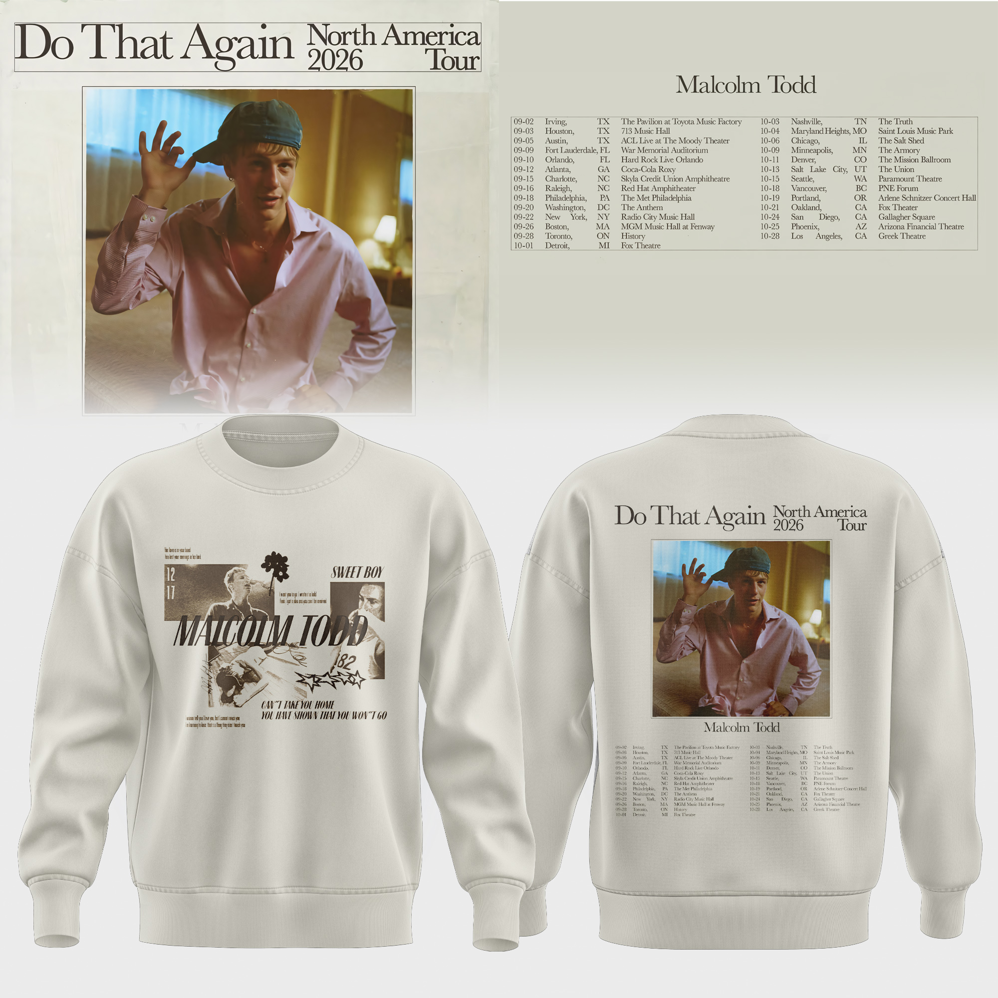 Malcolm Todd Do That Again Tour 2026 Sweatshirt v1 Malcolm Todd Do That Again Tour 2026 Sweatshirt v1