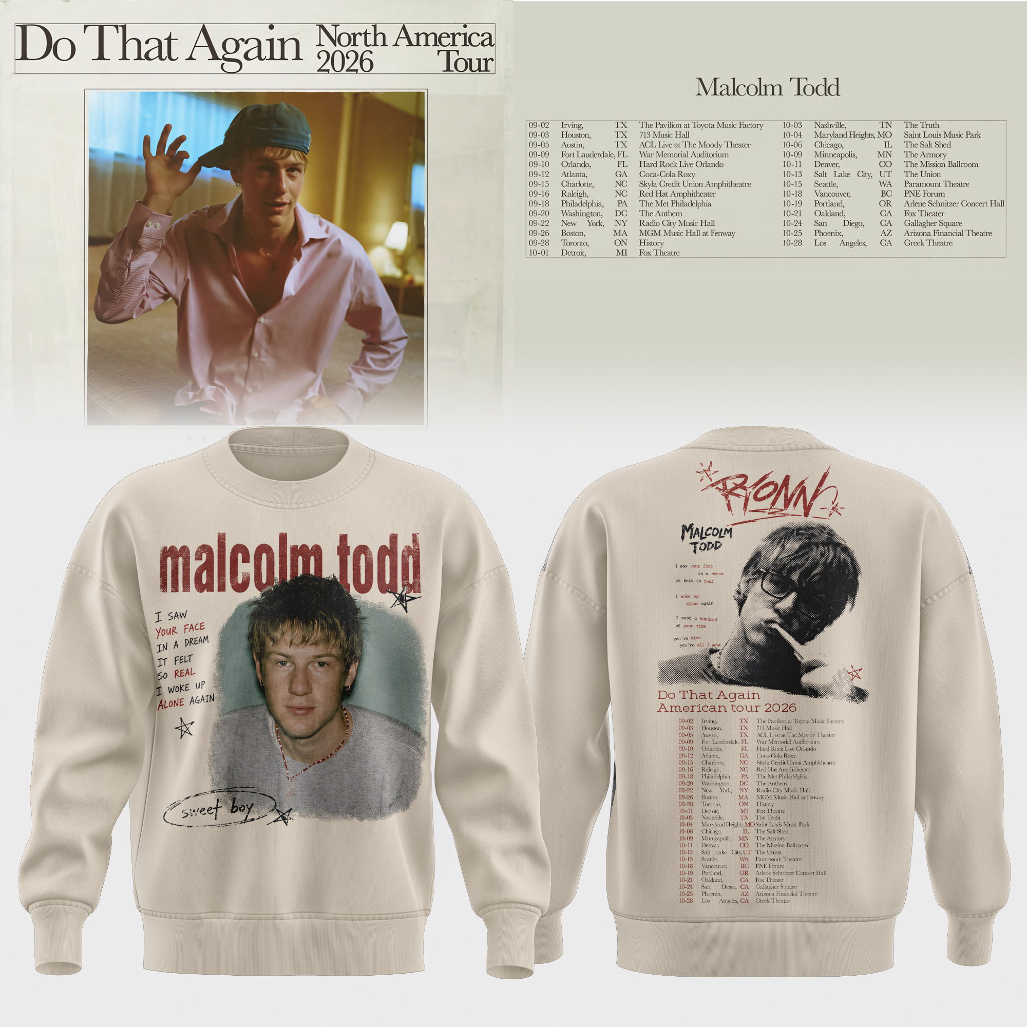 Malcolm Todd Do That Again Tour 2026 Sweatshirt v4 Malcolm Todd Do That Again Tour 2026 Sweatshirt v4