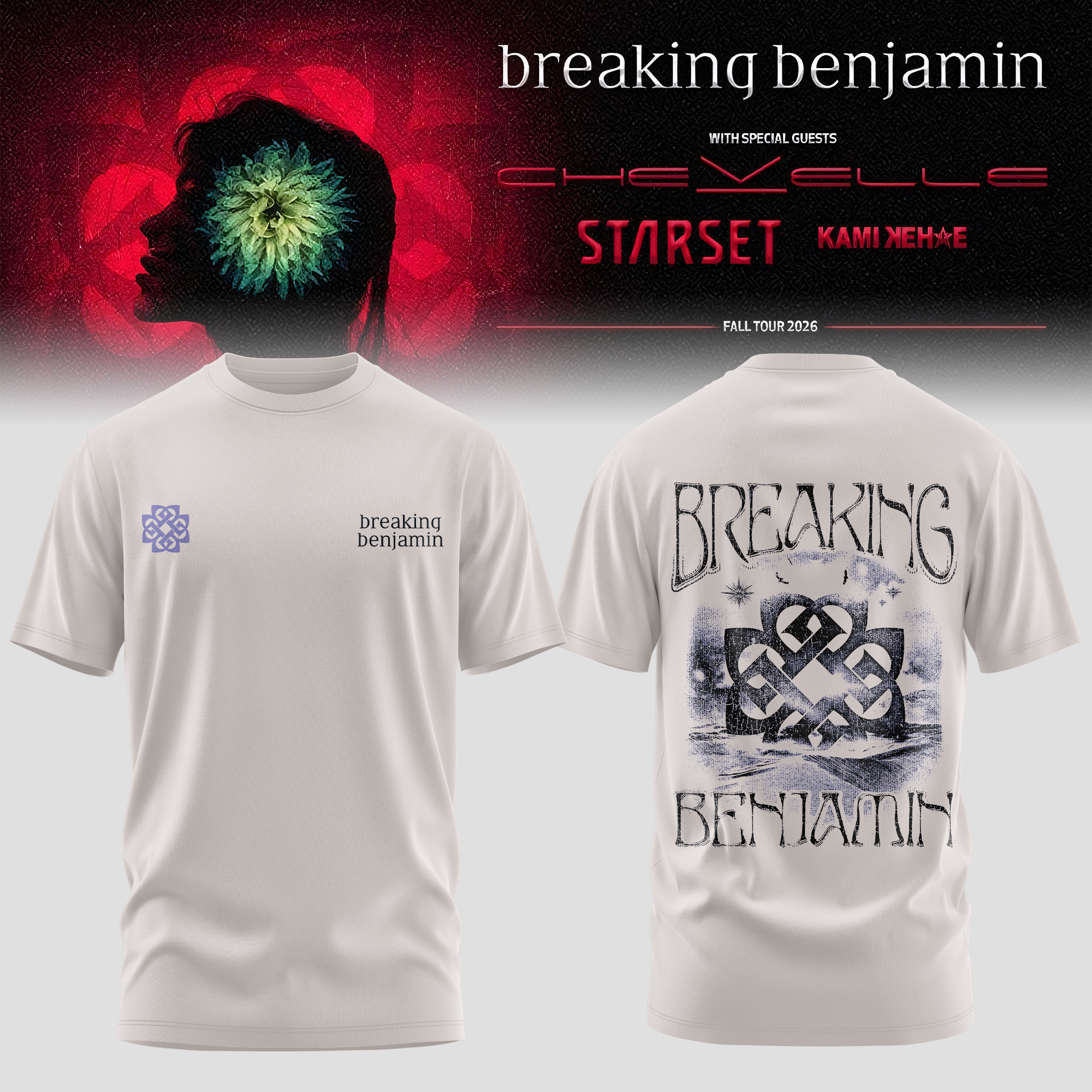 Breaking Benjamin American Tour 2026 Retro Rock 3D Graphic Tee Breaking Benjamin American Tour 2026 Retro Rock 3D Graphic Tee