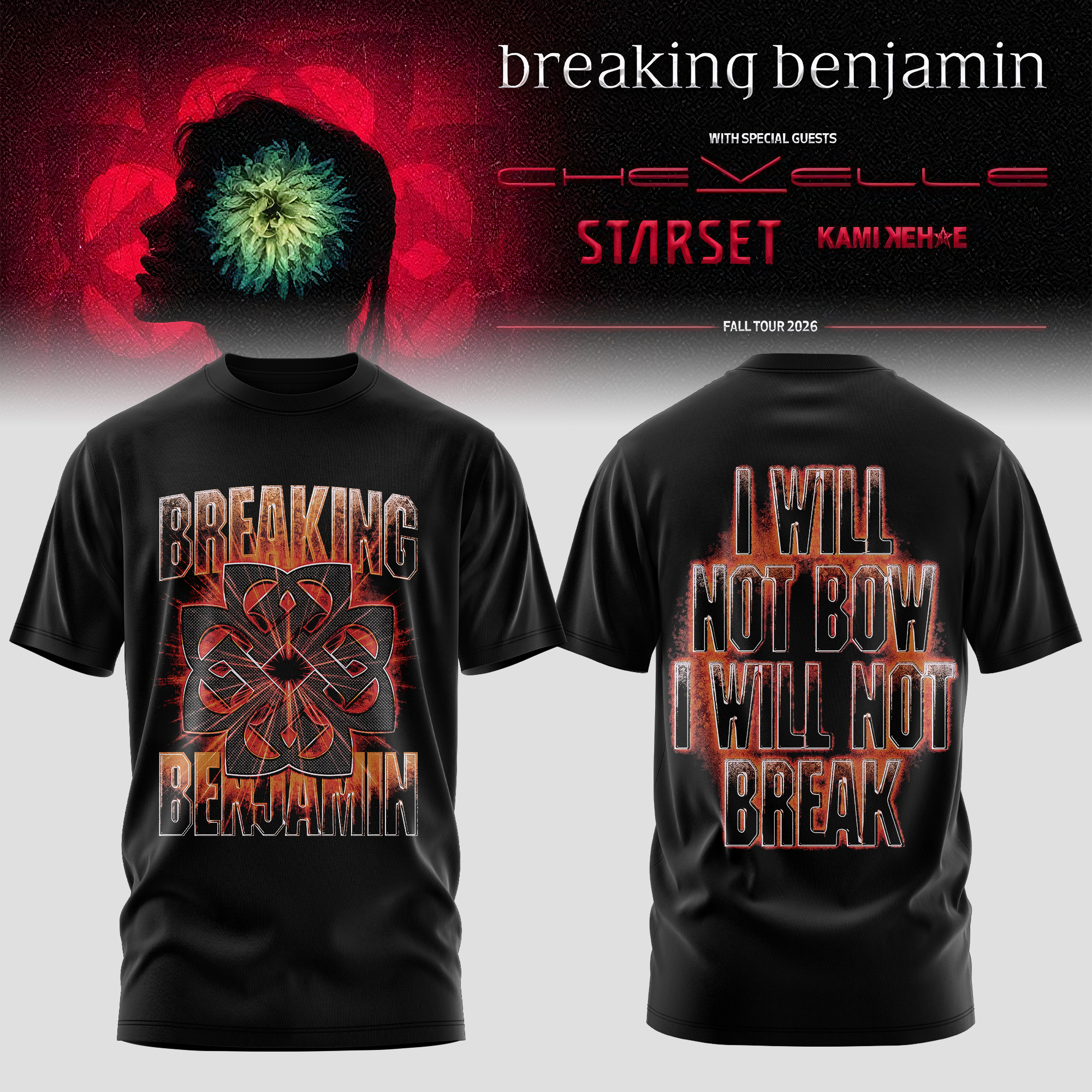 Breaking Benjamin American Tour 2026 Premium 3D T-Shirt Breaking Benjamin American Tour 2026 Premium 3D T-Shirt