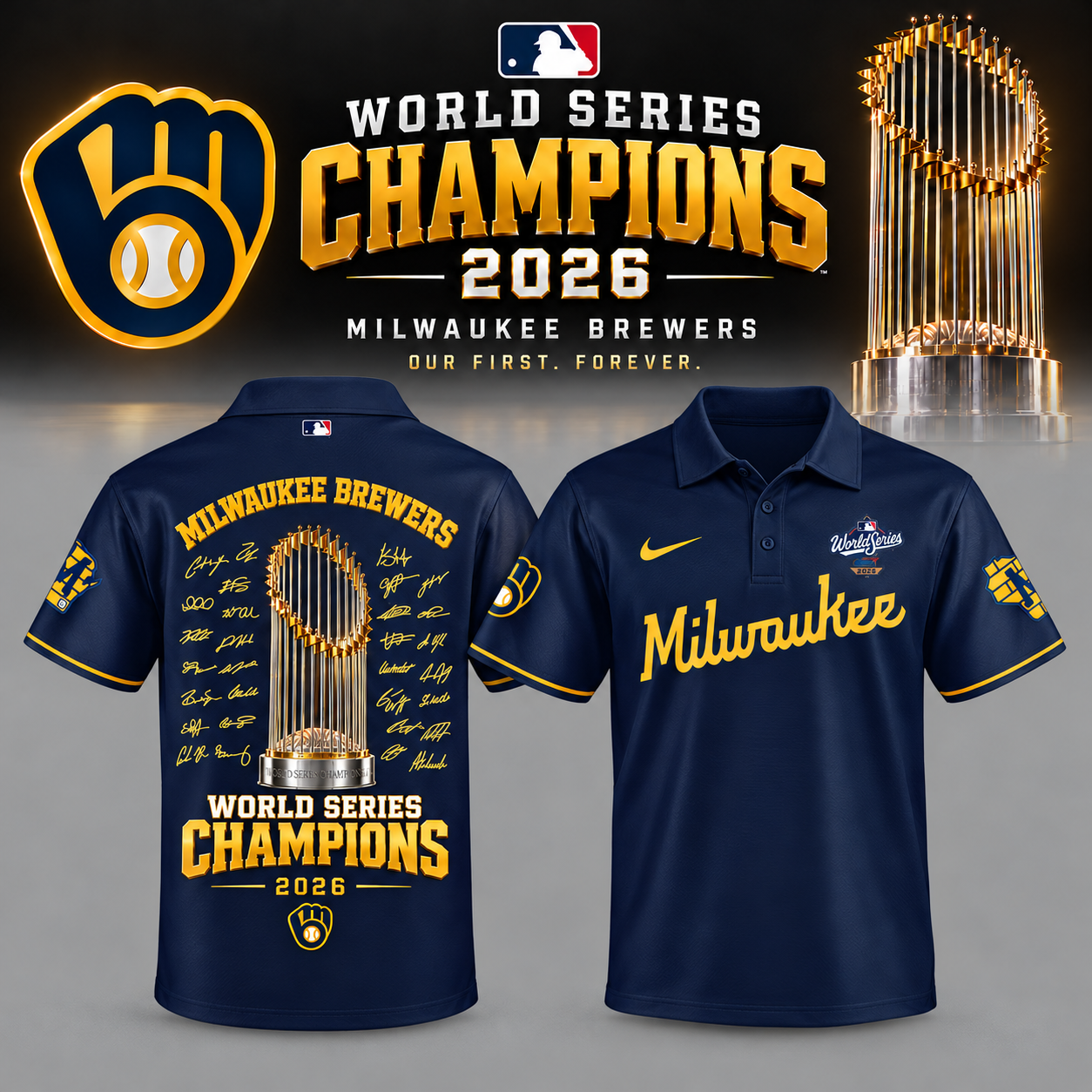 .Milwaukee Brewers 2026 World Series Champions – Polo .Milwaukee Brewers 2026 World Series Champions – Polo