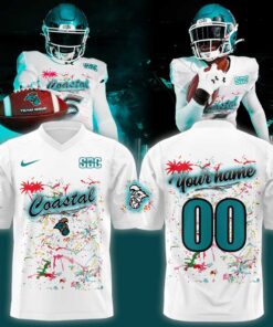 Coastal Carolina Football Glow mode Activated Football Jersey Custom Name, Number For Fans