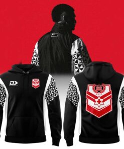 For Tonga Rugby League ’26 Tracksuit Retro Track Hoodie Black