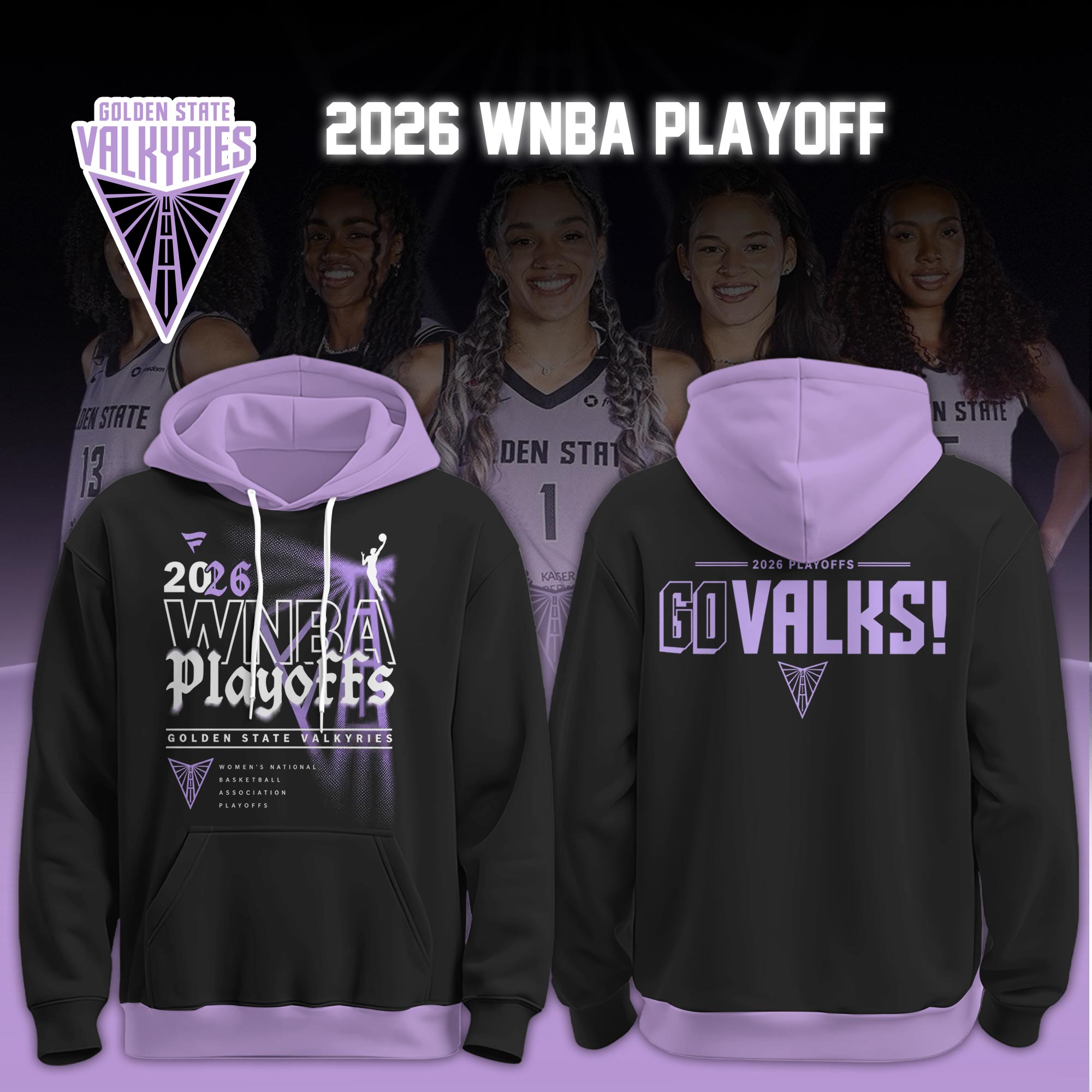 Valkyries 2026 WNBA Playoff Hoodie Limited Edition Black Valkyries 2026 WNBA Playoff Hoodie Limited Edition Black