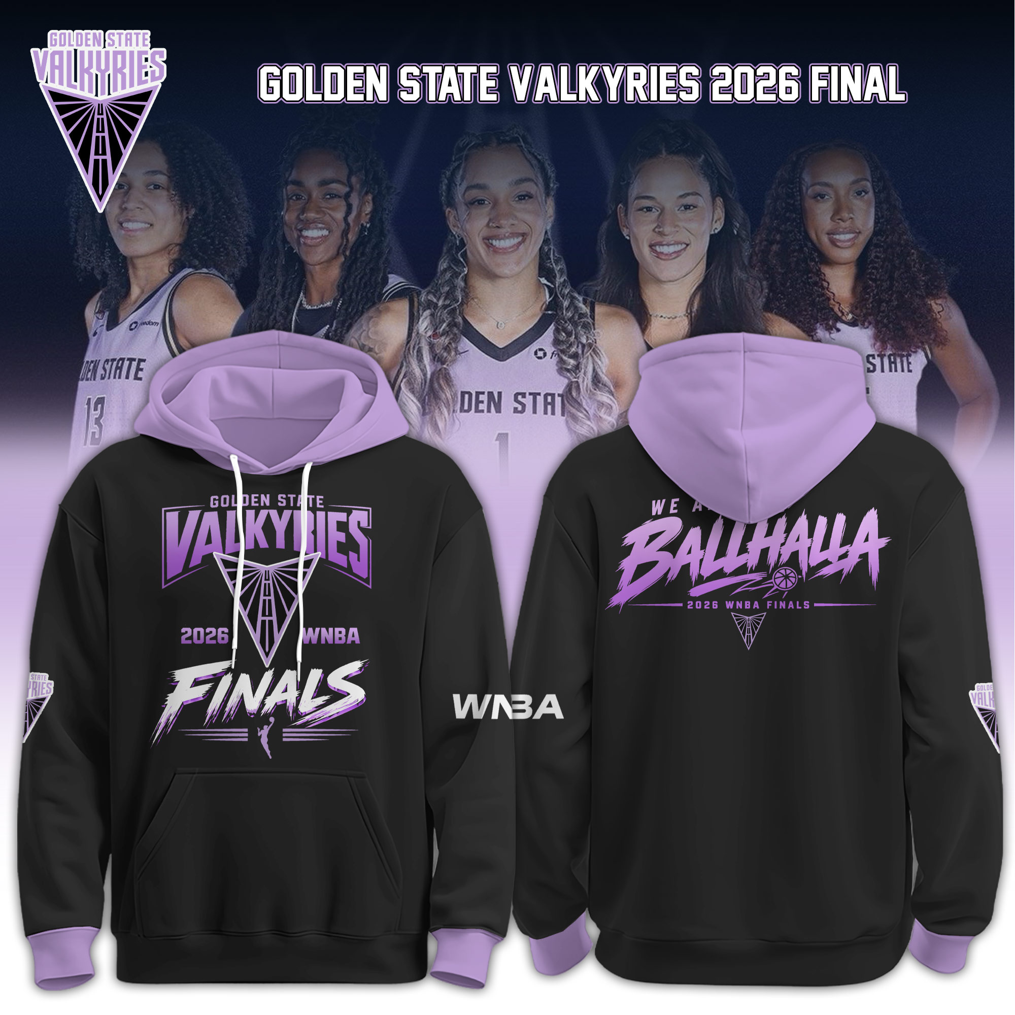 Valkyries 2026 WNBA Finals Hoodie Limited Edition Black Valkyries 2026 WNBA Finals Hoodie Limited Edition Black