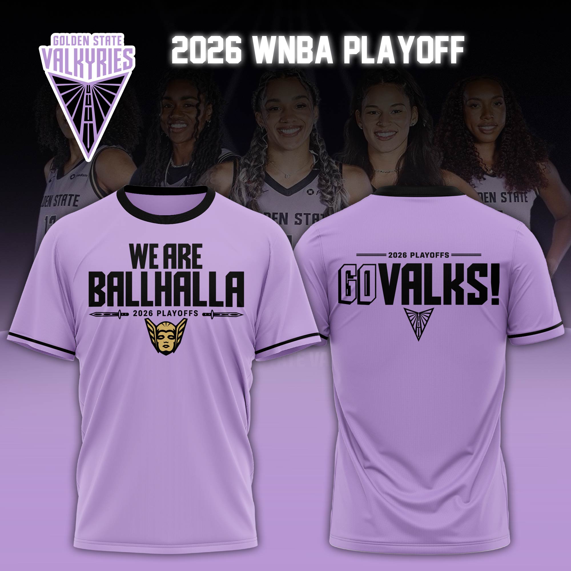 Valkyries “WE ARE BALLHALLA” 2026 WNBA Playoffs T-Shirt Limited Edition Valkyries “WE ARE BALLHALLA” 2026 WNBA Playoffs T-Shirt Limited Edition