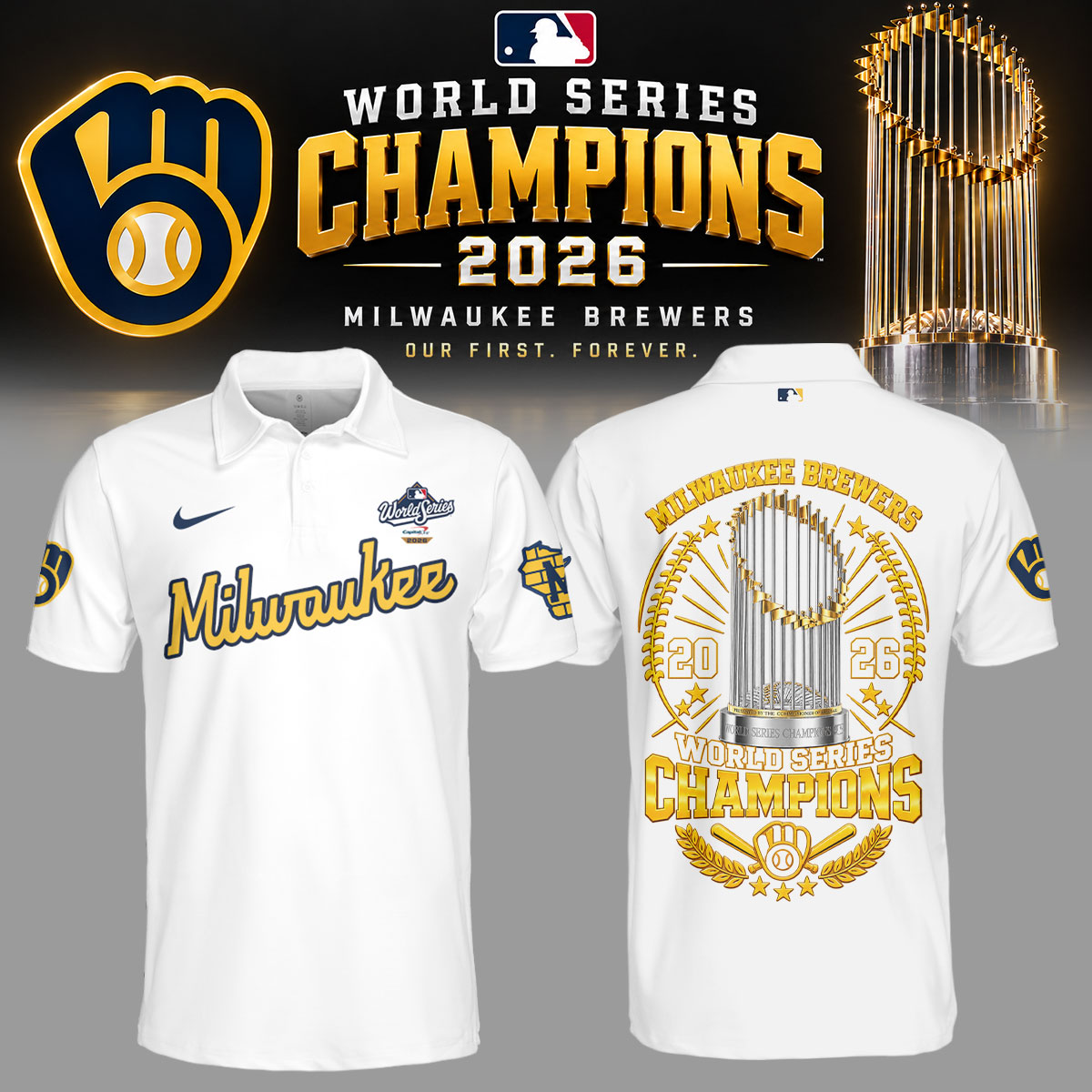 .Milwaukee Brewers 2026 World Series Champions – Polo .Milwaukee Brewers 2026 World Series Champions – Polo