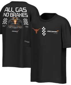 The limited-edition Texas Longhorns x McLaren Tshirt comes in 3 color The limited-edition Texas Longhorns x McLaren Tshirt comes in 3 color