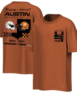 The limited-edition Texas Longhorns x McLaren Tshirt comes in 3 colors