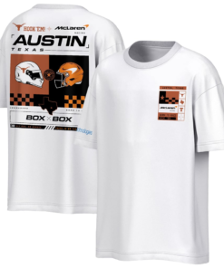 The limited-edition Texas Longhorns x McLaren Tshirt comes in 3 colors The limited-edition Texas Longhorns x McLaren Tshirt comes in 3 colors