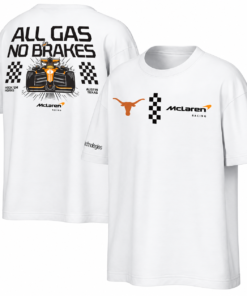 The limited-edition Texas Longhorns x McLaren Tshirt comes in 3 color