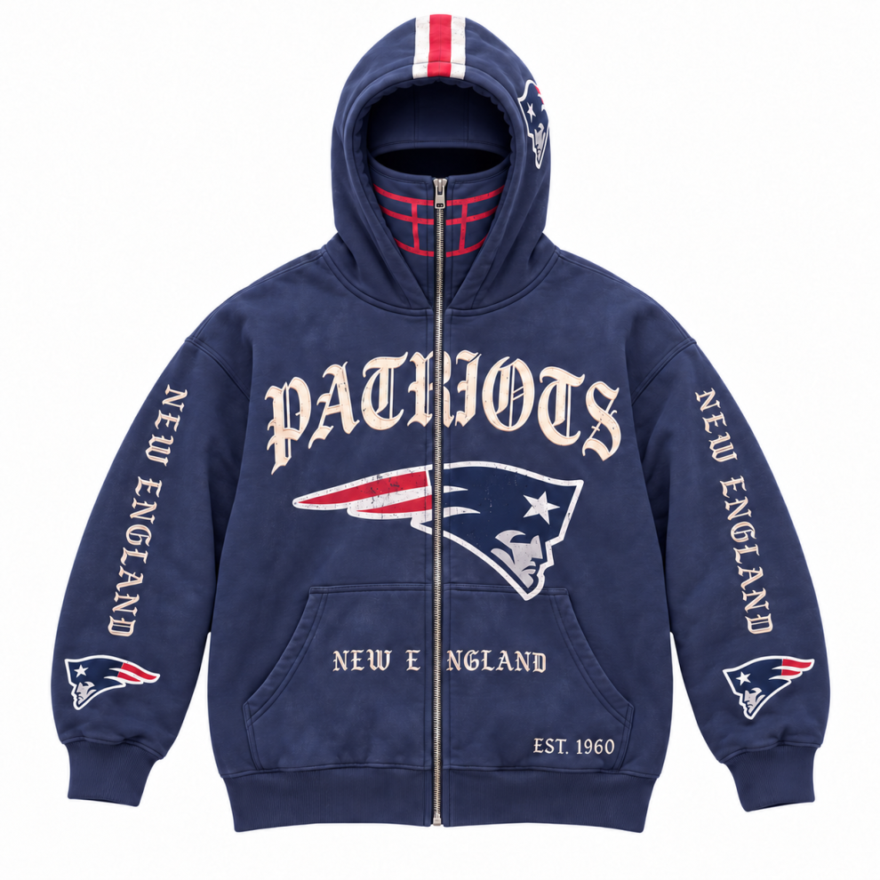 Limited Edition full-face zip-up hood featuring football helmet grill graphics Hoodie Limited Edition full-face zip-up hood featuring football helmet grill graphics Hoodie