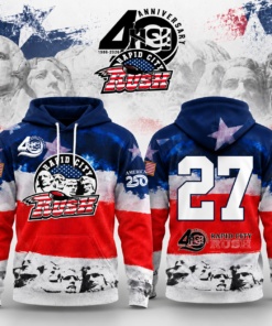Limited Edition Rapid City Rush 2026 USA Patriot Night Hoodie