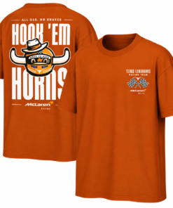 The limited-edition Texas Longhorns x McLaren Tshirt comes in 3 colors The limited-edition Texas Longhorns x McLaren Tshirt comes in 3 colors