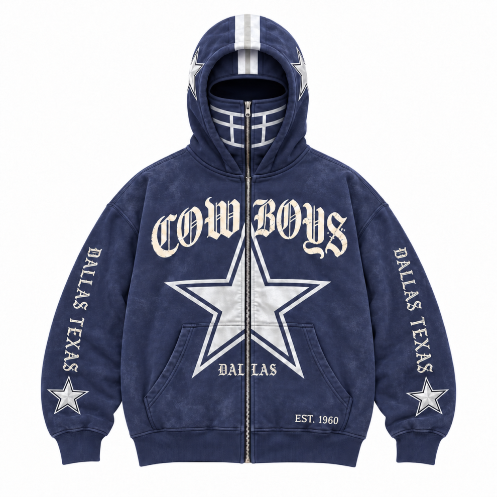 Limited Edition full-face zip-up hood featuring football helmet grill graphics Hoodie Limited Edition full-face zip-up hood featuring football helmet grill graphics Hoodie