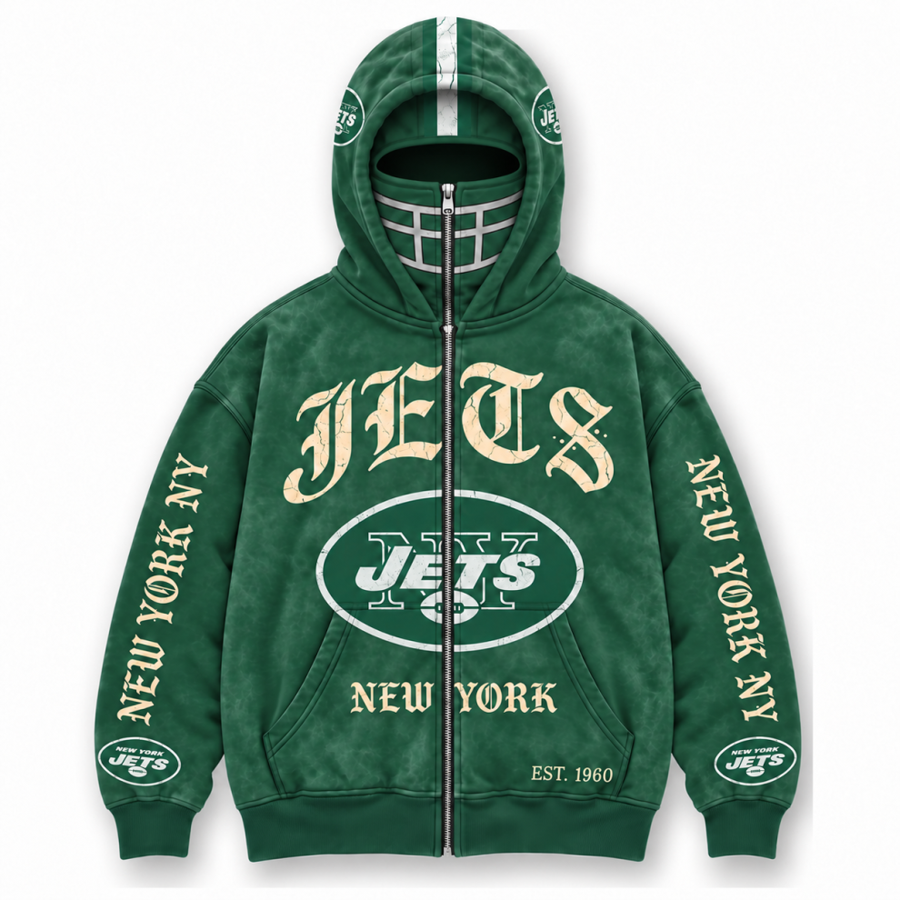 Limited Edition full-face zip-up hood featuring football helmet grill graphics Hoodie Limited Edition full-face zip-up hood featuring football helmet grill graphics Hoodie