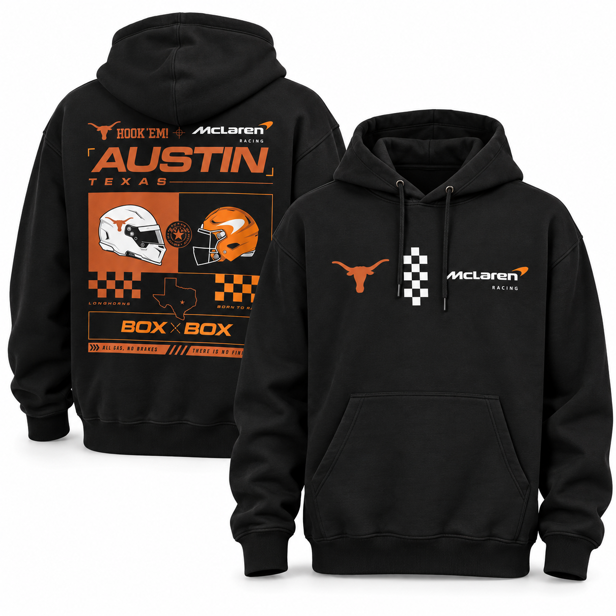 The limited-edition Texas Longhorns x McLaren hoodie comes in 3 colors The limited-edition Texas Longhorns x McLaren hoodie comes in 3 colors