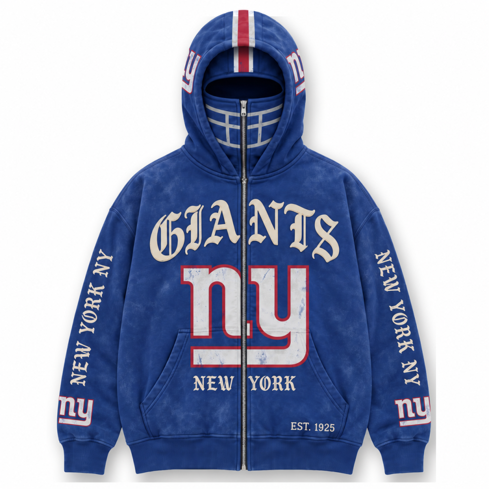Limited Edition full-face zip-up hood featuring football helmet grill graphics Hoodie Limited Edition full-face zip-up hood featuring football helmet grill graphics Hoodie